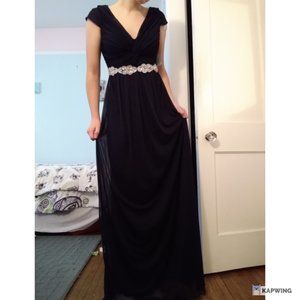 David's Bridal Navy Blue Prom Dress
